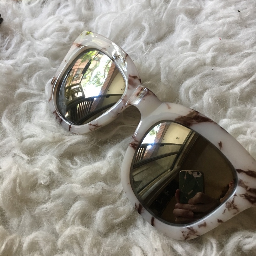 New marble with mirror lenses sunglasses